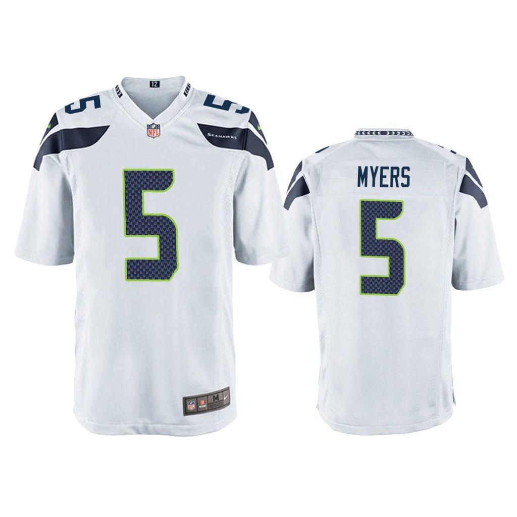 Men Seattle Seahawks #5 Jason Myers Nike White Game NFL Jersey